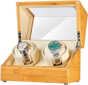 Automatic Watch Winder,in Wood Shell and Leather Pillow Carbon Fiber Leather, Silent Motor and 5 ModesHoliday Gift (A 3 0)