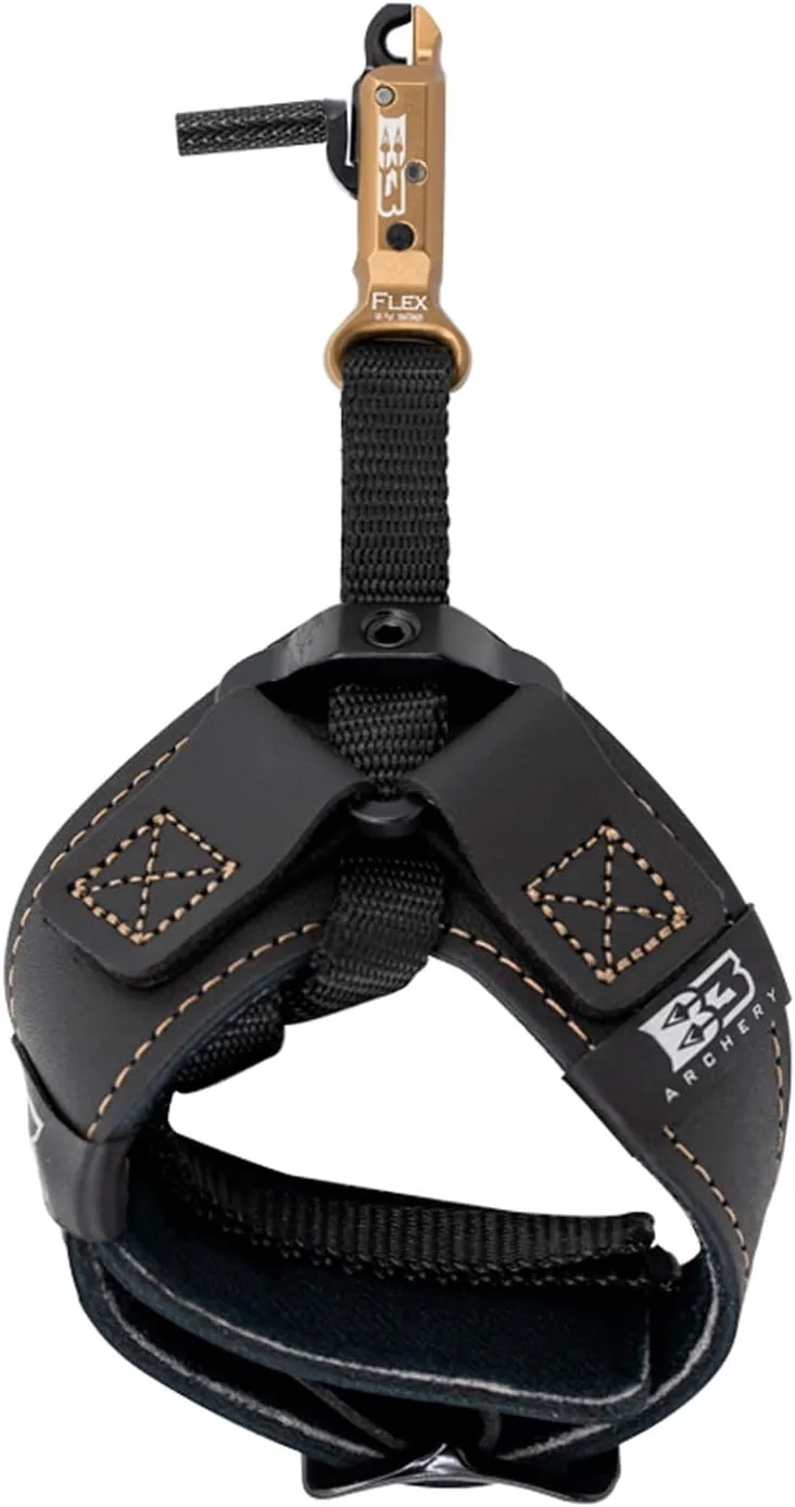 B3 Archery King Single-Caliper Wrist Strap Archery Compound Bow Arrow Release Aid Trigger w/Adjustable Travel, Roller-Sear Blackened Stainless Steel Jaw, Standard Wrist Strap