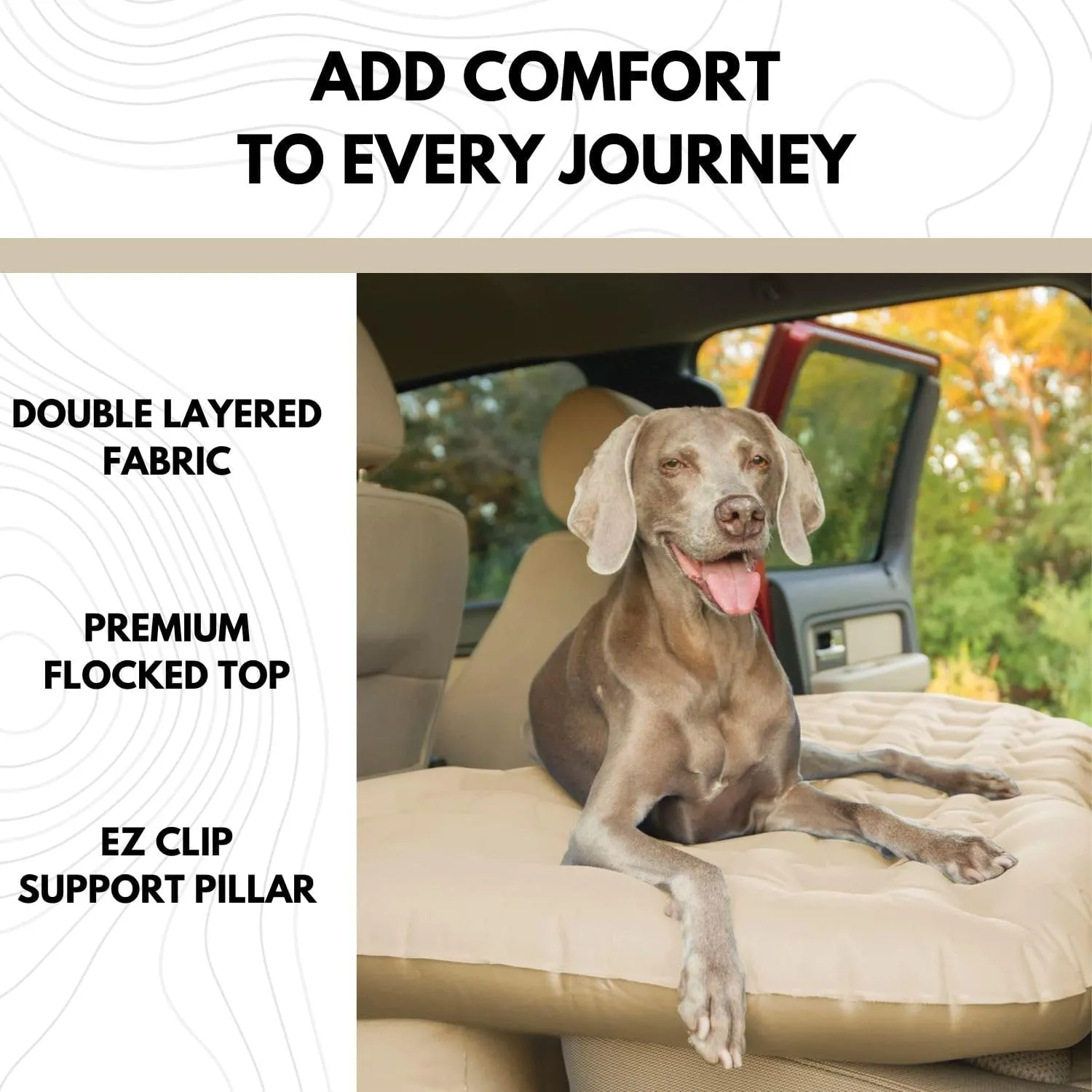 Backseat Bed for Truck - 60" Backseat Air Mattress for Truck, Vans & Large SUV Bed Mattress - Back Seat Bed for Truck Includes Pump, Pillow & Storage Bag - 60" x 35.5"