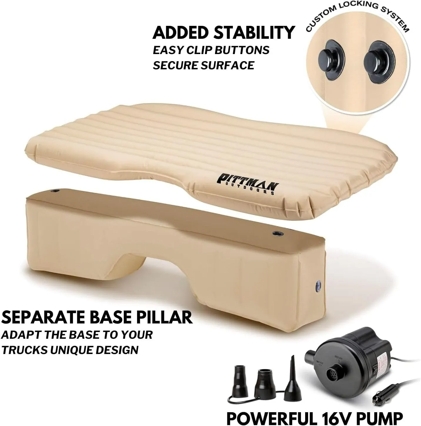 Backseat Bed for Truck - 60" Backseat Air Mattress for Truck, Vans & Large SUV Bed Mattress - Back Seat Bed for Truck Includes Pump, Pillow & Storage Bag - 60" x 35.5"