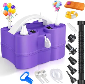 Balloon Pump Electric, 3-in-1 Portable Air Pump for Balloons and Inflatables, Fast Inflator Deflator for Pool Floats, Air Mattress, Birthday Party Decorations