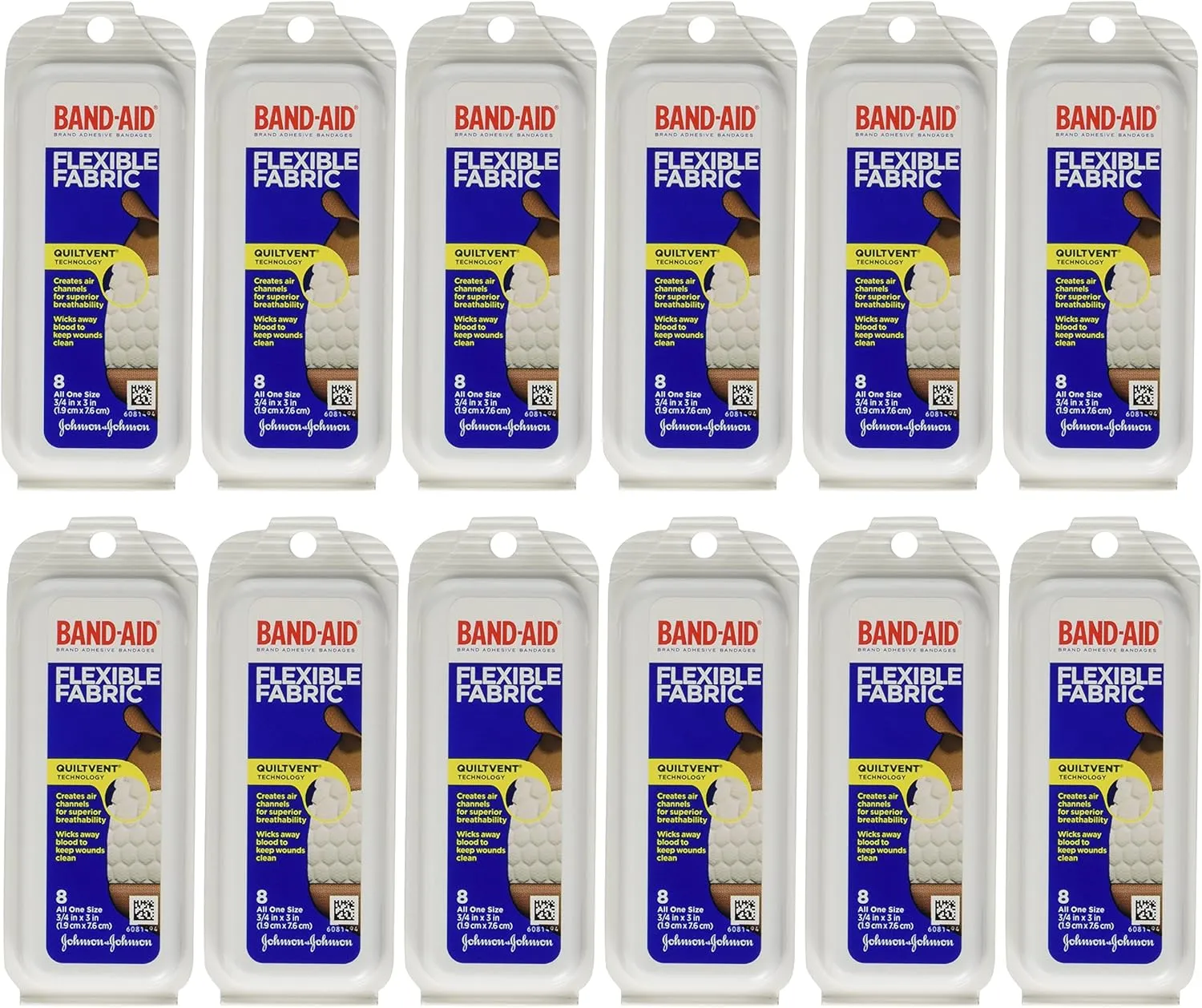 Band-Aid Flex Fabric Travel Pack - 8 Count, Pack of 12