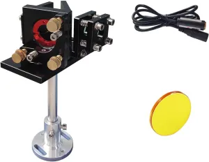 Beam Combiner Base with First Mirror Mount Dia.25mm & 1Pcs Beam Combiner Dia.25mm & 1Pcs 5V Red Pointer Dia.12mm for CO2 Laser Cutter Engraving Machine