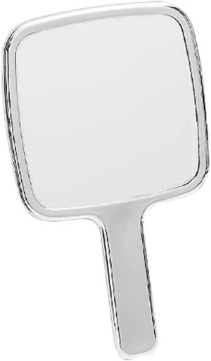 Beaupretty Silver Handheld Mirror Portable Hand Mirror Vanity Hand Mirror Square Handheld Mirror for Makeup for Girls Women