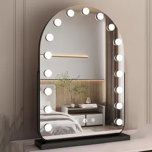 Beauty Mirror with Light, with 17 Bulbs & 3 Lighting Modes Dressing Table Mirror, LED Make Up Mirror, Smart Touch Mirror with Adjustable Brightness, for Bedroom Dressing Room ( Color : Bright black ,
