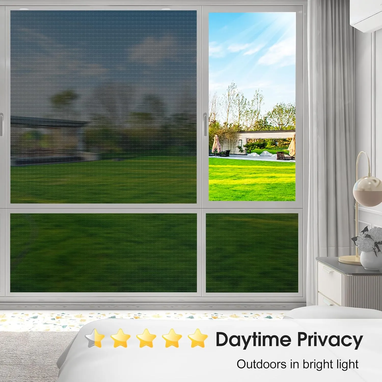 Beautysaid One Way Privacy Window Film See Out Not in Sun Blocking Home Window Tint Reflective Mirror Sun Blocker Anti UV Static Cling Window Covering for House(Black,29.5 x 118 in)