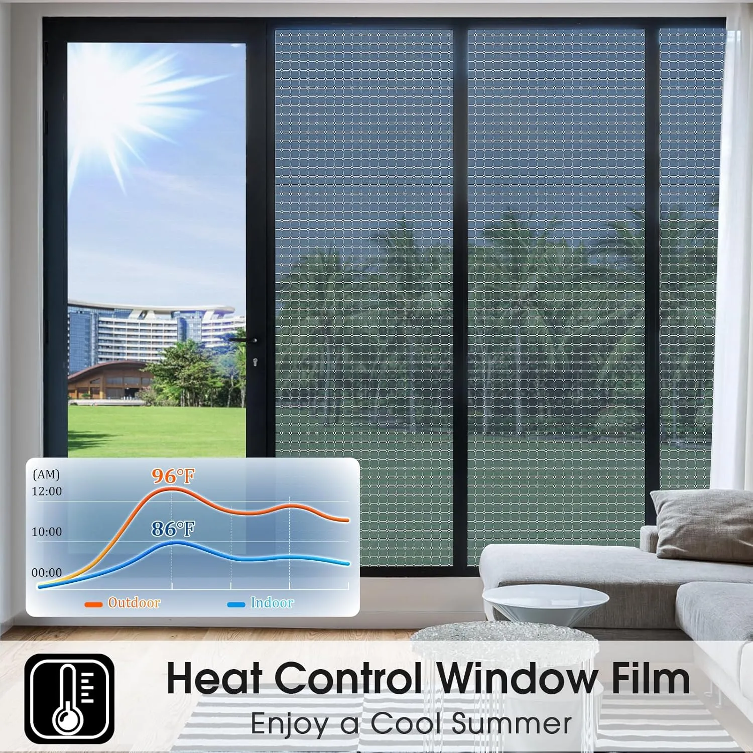 Beautysaid One Way Privacy Window Film See Out Not in Sun Blocking Home Window Tint Reflective Mirror Sun Blocker Anti UV Static Cling Window Covering for House(Black,29.5 x 118 in)