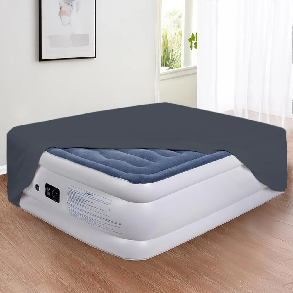 Bedecor Air Bed Sheets for Mattress Cover Removable Bed and Elastic Band Super Soft and Breathable & Deep up to 21" Black Twin