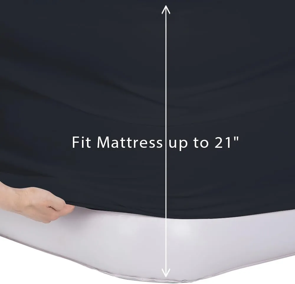 Bedecor Air Bed Sheets for Mattress Cover Removable Bed and Elastic Band Super Soft and Breathable & Deep up to 21" Black Twin