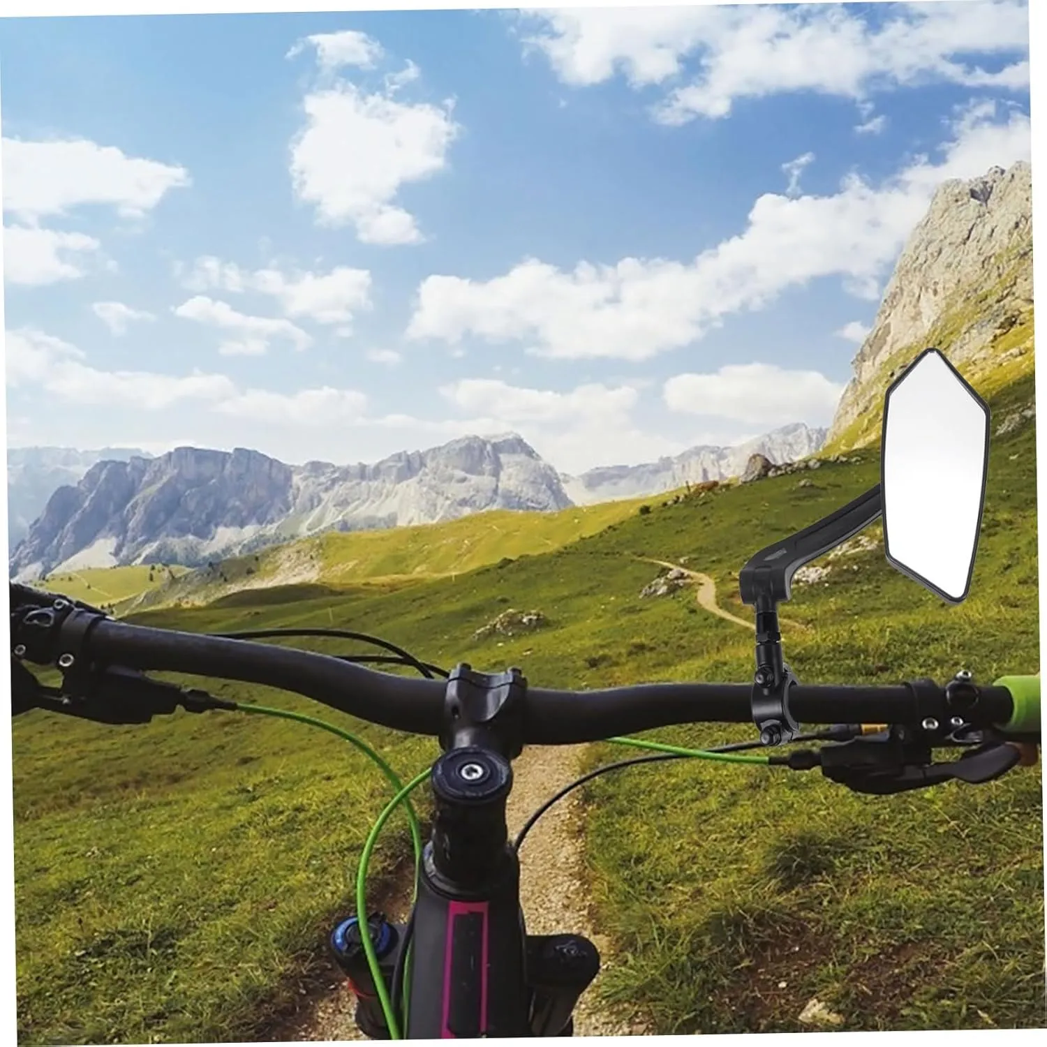 BESTonZON Electric Bike Rear View Mirror for Handlebar Right Side Mountain Bike Mirror High Definition Reflective Cycling Accessory for Enhanced Safety and Surroundings Awareness