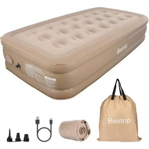 Bestrip Auto Inflatable Couch, Air Mattress Sofa Bed with Portable Air Pump (brown), BP800