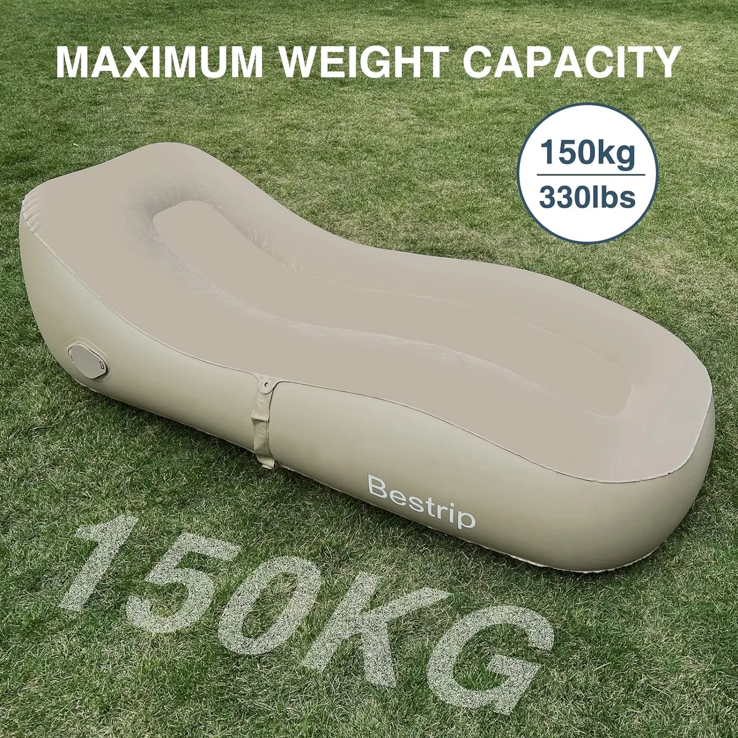 Bestrip Auto Inflatable Couch, Air Mattress Sofa Bed with Portable Air Pump (brown), BP800