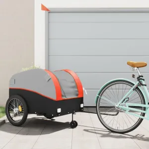 Bicycle Cargo Trailer Heavy-Duty for Transporting Goods, Load Capacity 99.2 lbs, Black and Orange