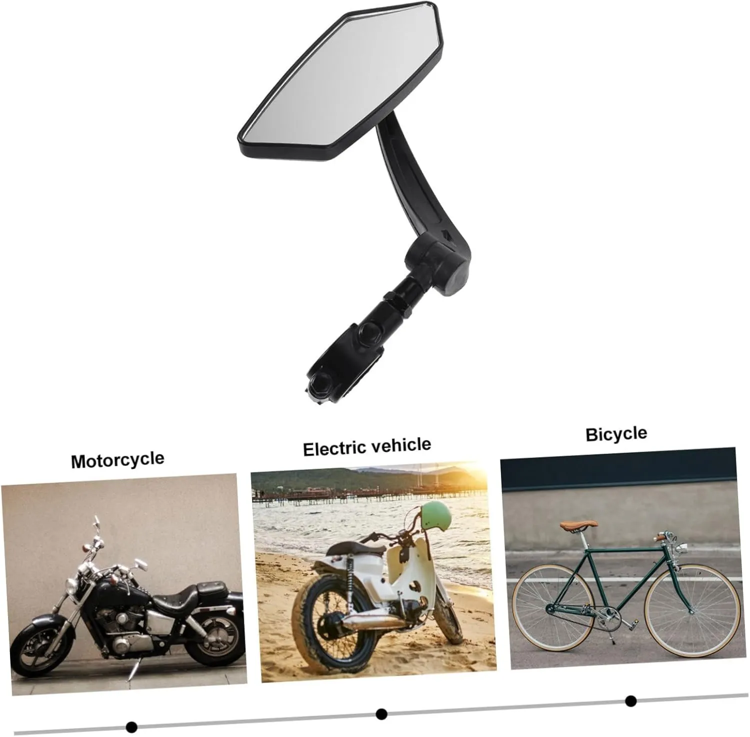 Bicycle Rear View Mirror High Definition Flat Reflective Mirror for Road and Mountain Bikes Durable Accessory with Easy Installation for Enhanced Safety While Riding