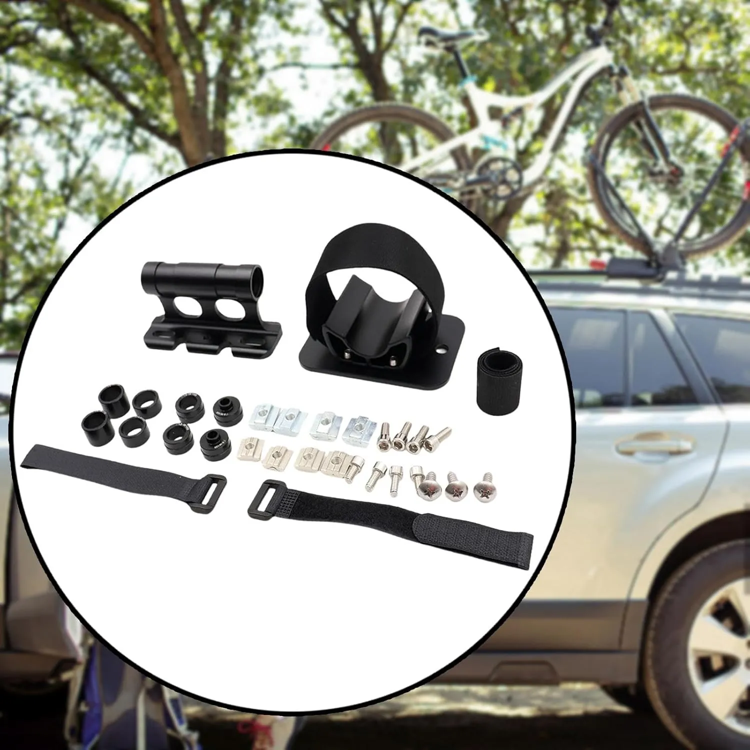 Bike Block Fork Mount Car Roof Rack Bicycle Storage Car Rooftop Stand Parking Rack for Versatile Block Trailer(No QuickRelease Tool)