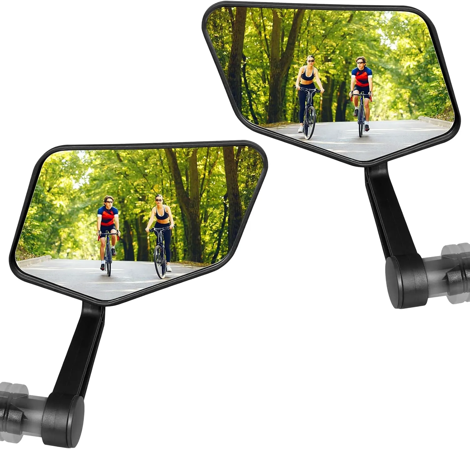Bike Mirror,2PCS Bar End Bicycle Mirror, HD Glass E-bike Rearview Mirror Scratch Resistant and Fall Resistant,Cycle Rear View Mirrors for Handlebar(Left&Right)