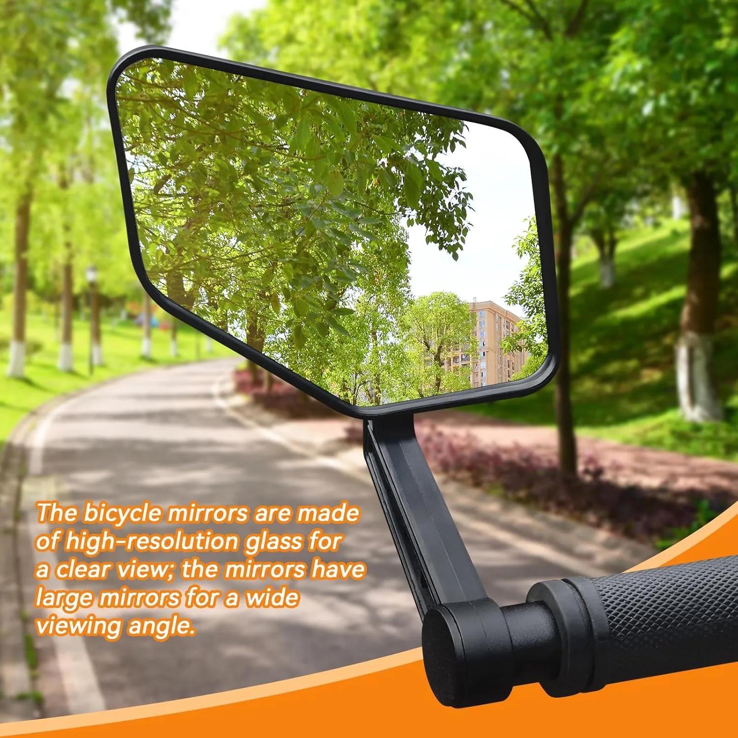 Bike Mirror,2PCS Bar End Bicycle Mirror, HD Glass E-bike Rearview Mirror Scratch Resistant and Fall Resistant,Cycle Rear View Mirrors for Handlebar(Left&Right)