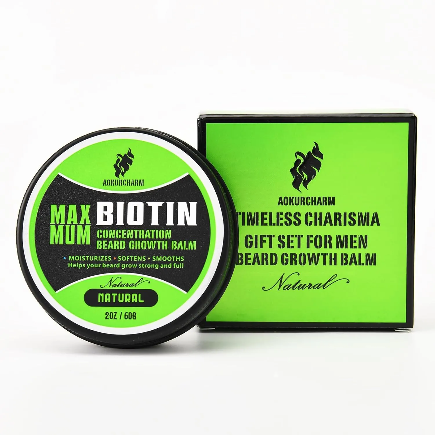 Biotin Beard Balm for Men – Unscented Growth & Styling Balm with Castor Oil, Jojoba & Shea Butter – Natural Conditioner & Softener – Hydrates & Thickens All Beard Types – 2 OZ