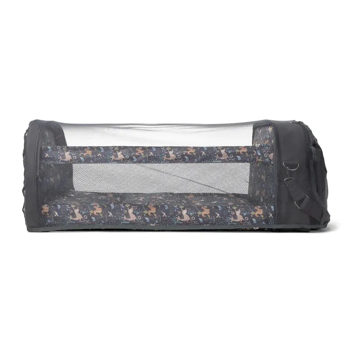 BIZZI GROWIN BABY TRAVEL CRIB CHANGING BAG - VEGAN LEATHER BLACK - POD ®