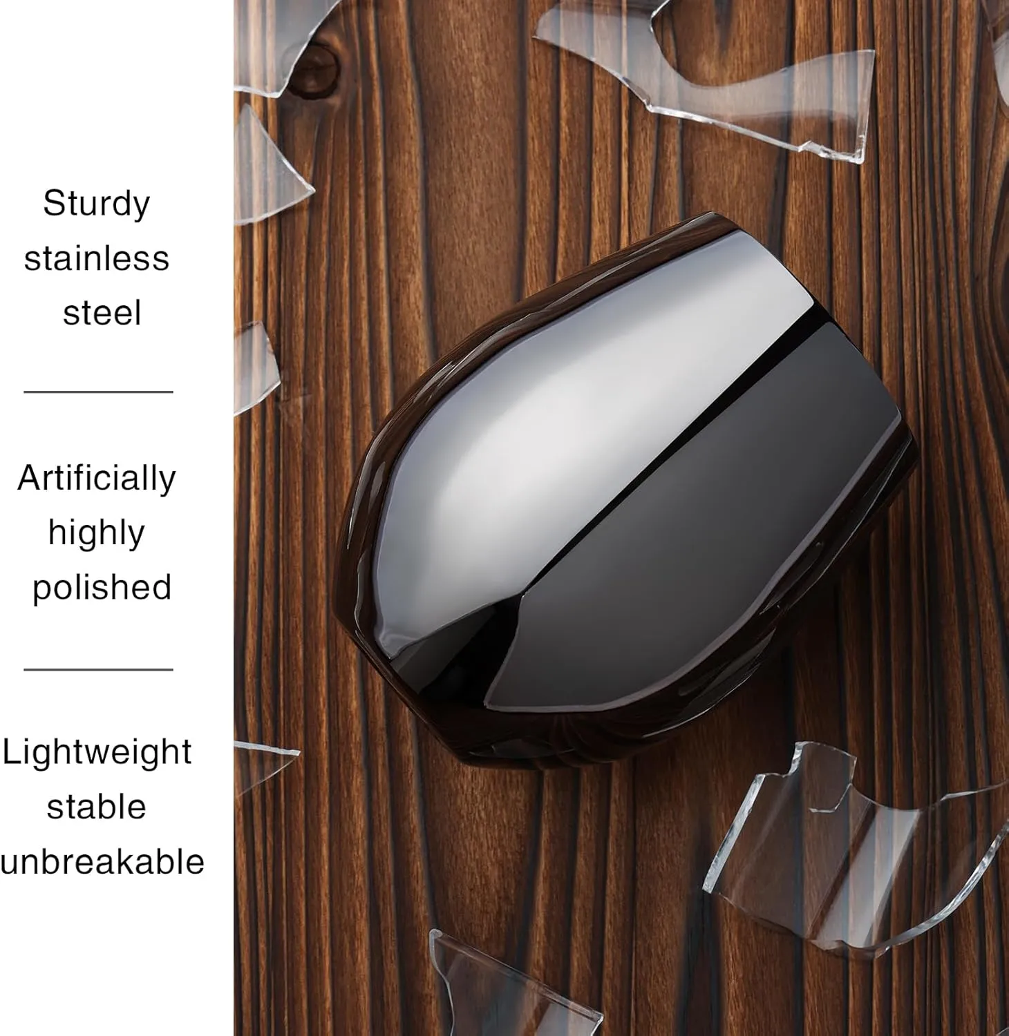 Black Stainless Steel Wine Glasses Set of 4, 18oz Unbreakable Stemless Metal Wine Glass for Outdoor, Travel, Camping, Pool