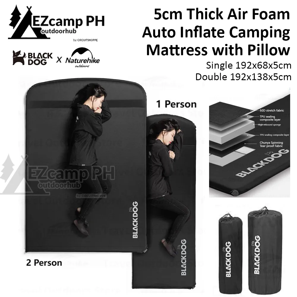Blackdog Self-Inflating Single Bed With Pillow