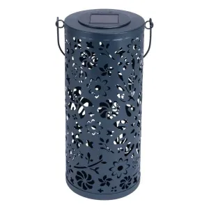 Bloom Punched Metal 12" Solar Lantern