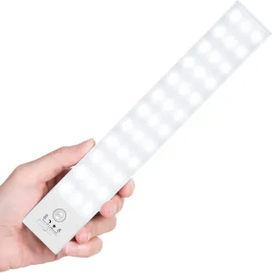 BLS 36 LED Closet Light Battery Powered, Super Bright Under Cabinet Lighting, Motion Sensor Indoor, Wireless, 1500mAh Rechargeable, 120 Days Run Time