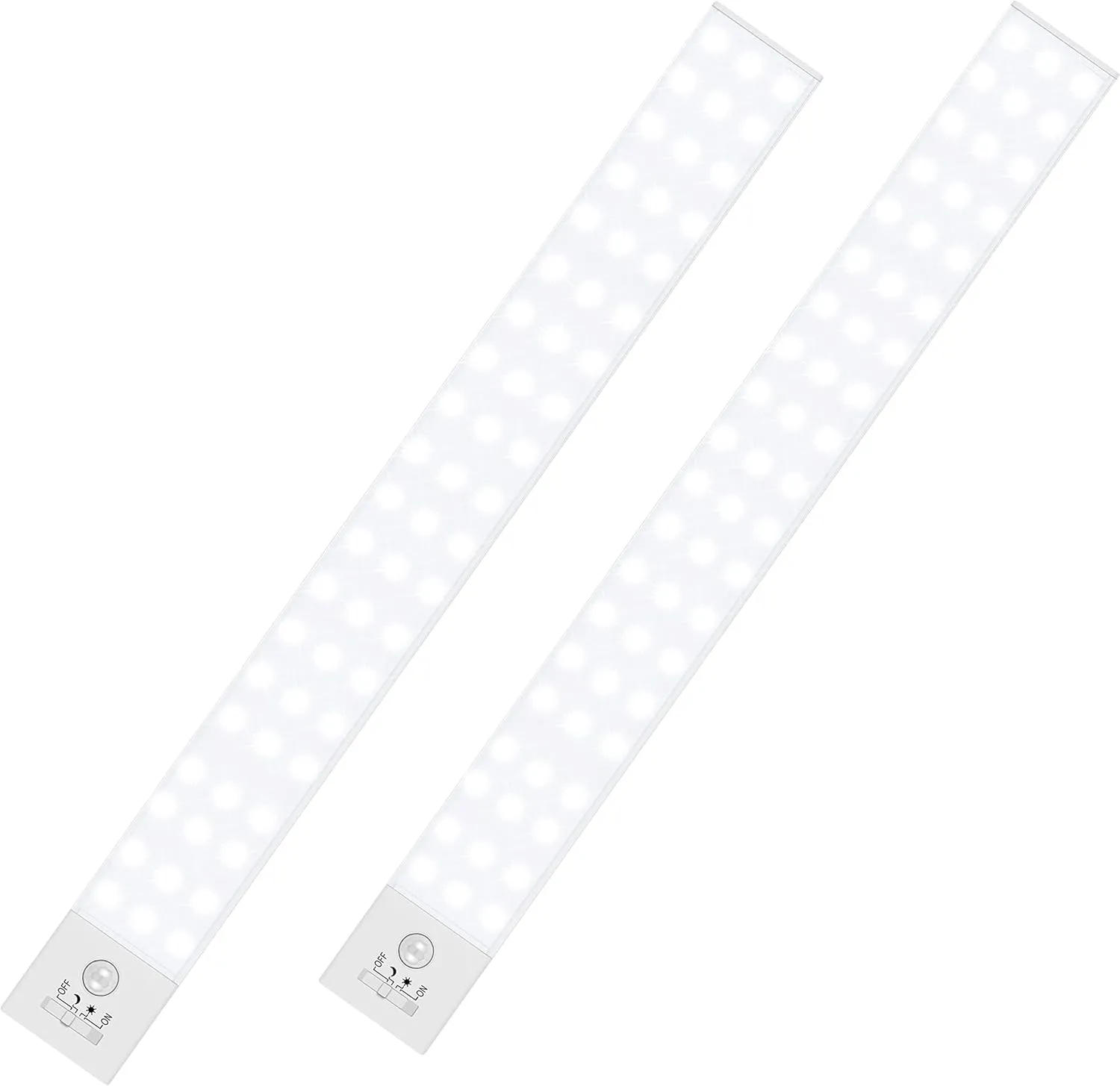 BLS 60 LED Closet Lights Battery Powered LED Lights, Super Bright Under Cabinet Lighting, Wireless Motion Sensor Light Indoor, 2400mah Rechargeable Battery Operated Lights, 120 Days Run Time (2 Pack)