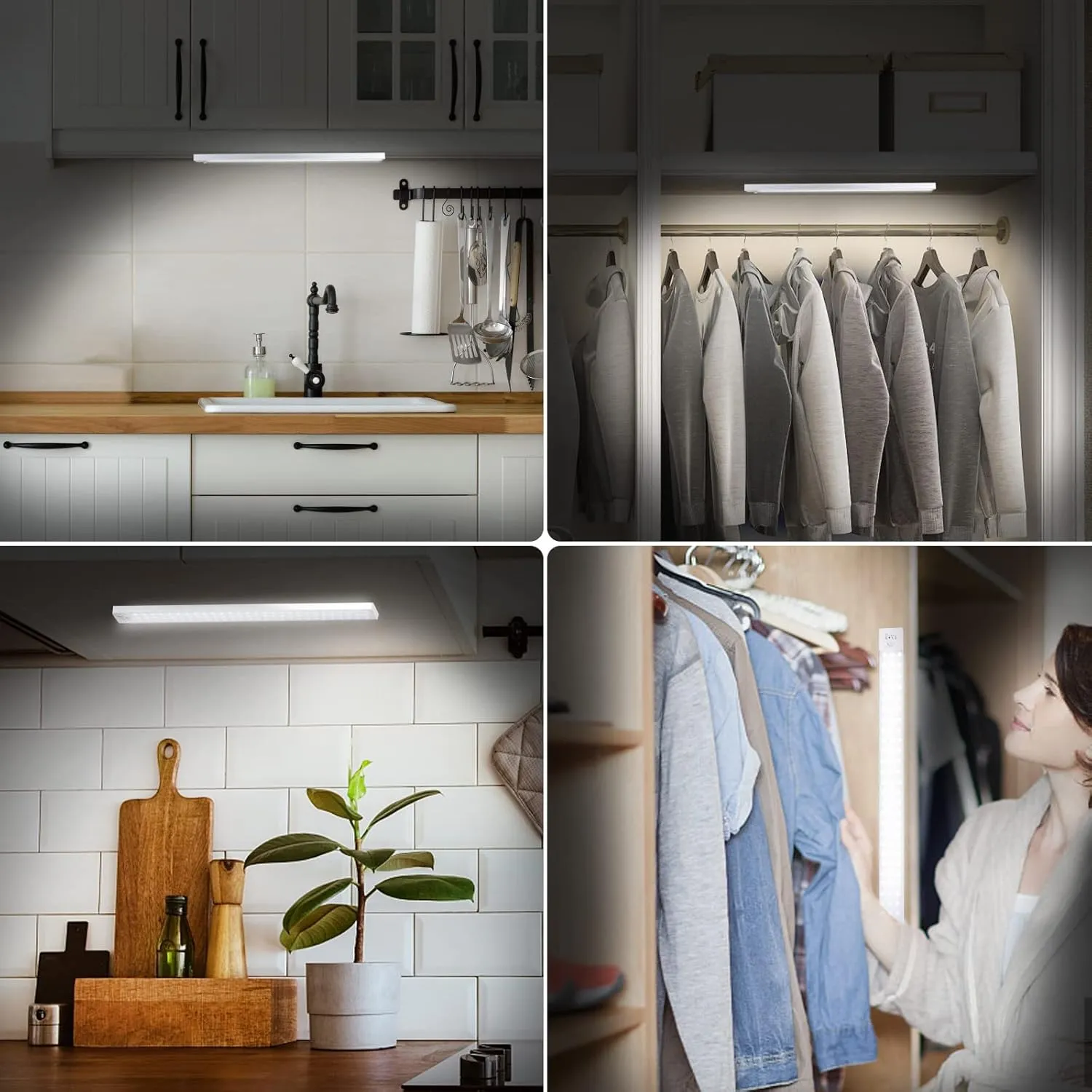 BLS 84 LED Closet Lights - Battery Powered, Super Bright Under Cabinet Lighting with Motion Sensor, Wireless, 3200mah Rechargeable Battery, 120 Days Run Time