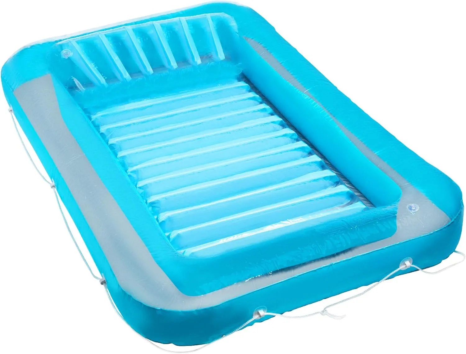 Blue Inflatable Tanning Lounger Float - Personal Pool Lounge with Pillow - 13 Years 