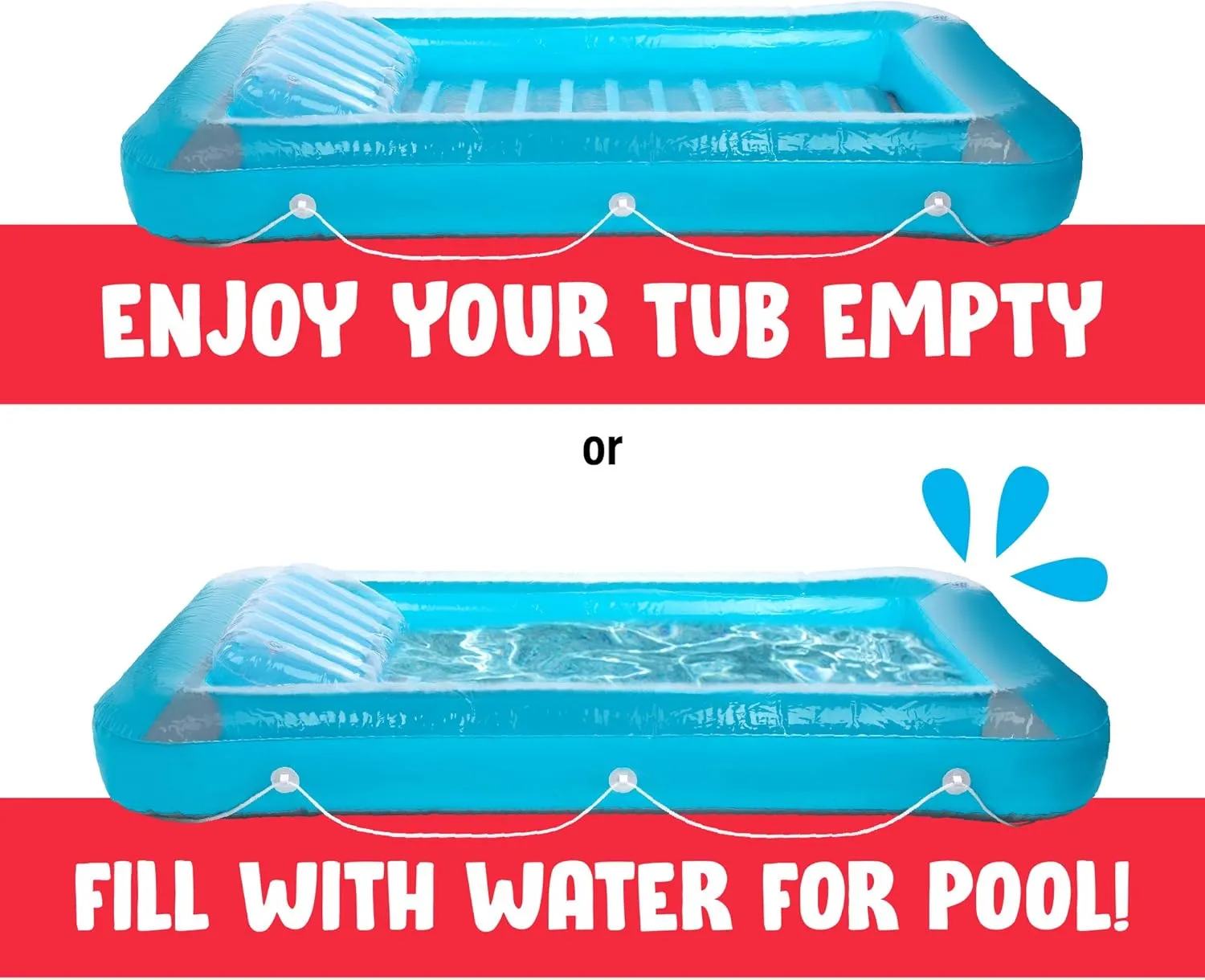 Blue Inflatable Tanning Lounger Float - Personal Pool Lounge with Pillow - 13 Years 