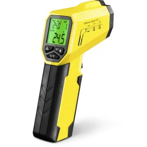 BP17 Infrared Pyrometer | Wireless Non-Contact Surface Temperature Measurement 10:1 Range -58 to 716°F | IP54 Rated | Visual and Acoustic Alarm System | Energy-Efficient with Automatic Shutdown