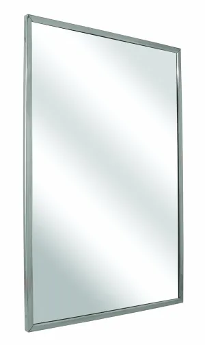 Bradley Emergency Fixtures 780-018300 Float Glass Angle Frame Mirror with Welded Corners and Theft Resistant Mounting, 18" Width x 30" Height