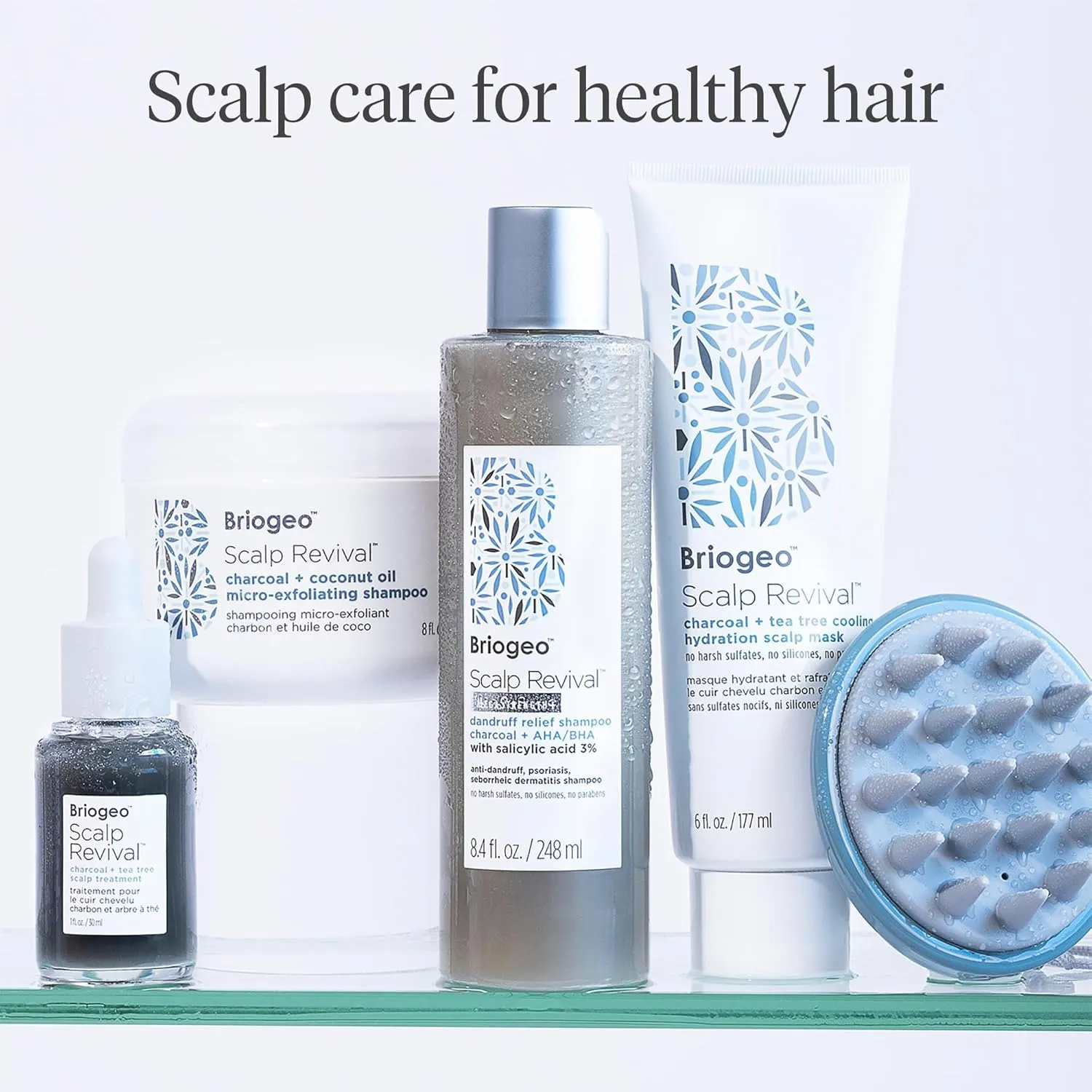 Briogeo Scalp Revival Soothe   Detoxify Minis Kit, Soothe a Dry, Flaky, Itchy Scalp, Clarify Build Up, Scalp Detox, Unclog Hair Follicles,Travel Kit, Vegan, Cruelty-Free, 4-Piece Set