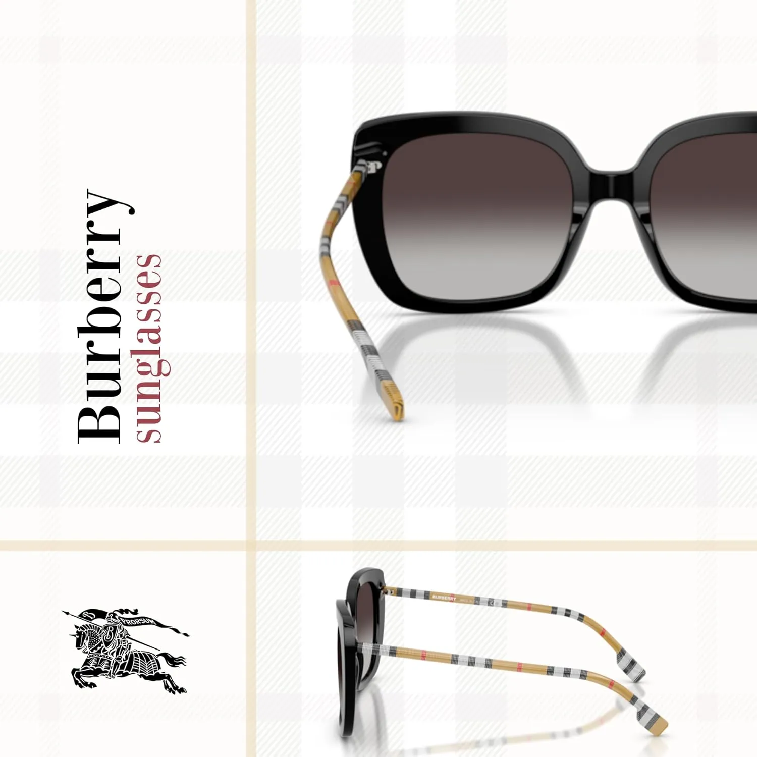 BURBERRY BE4323 Square Sunglasses for Women   BUNDLE with Designer iWear Eyewear Kit