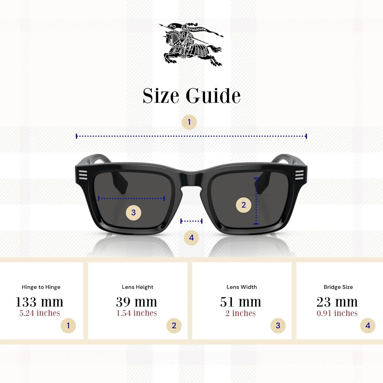 BURBERRY BE4403 Rectangle Sunglasses for Men   BUNDLE With Designer iWear Complimentary Eyewear Kit