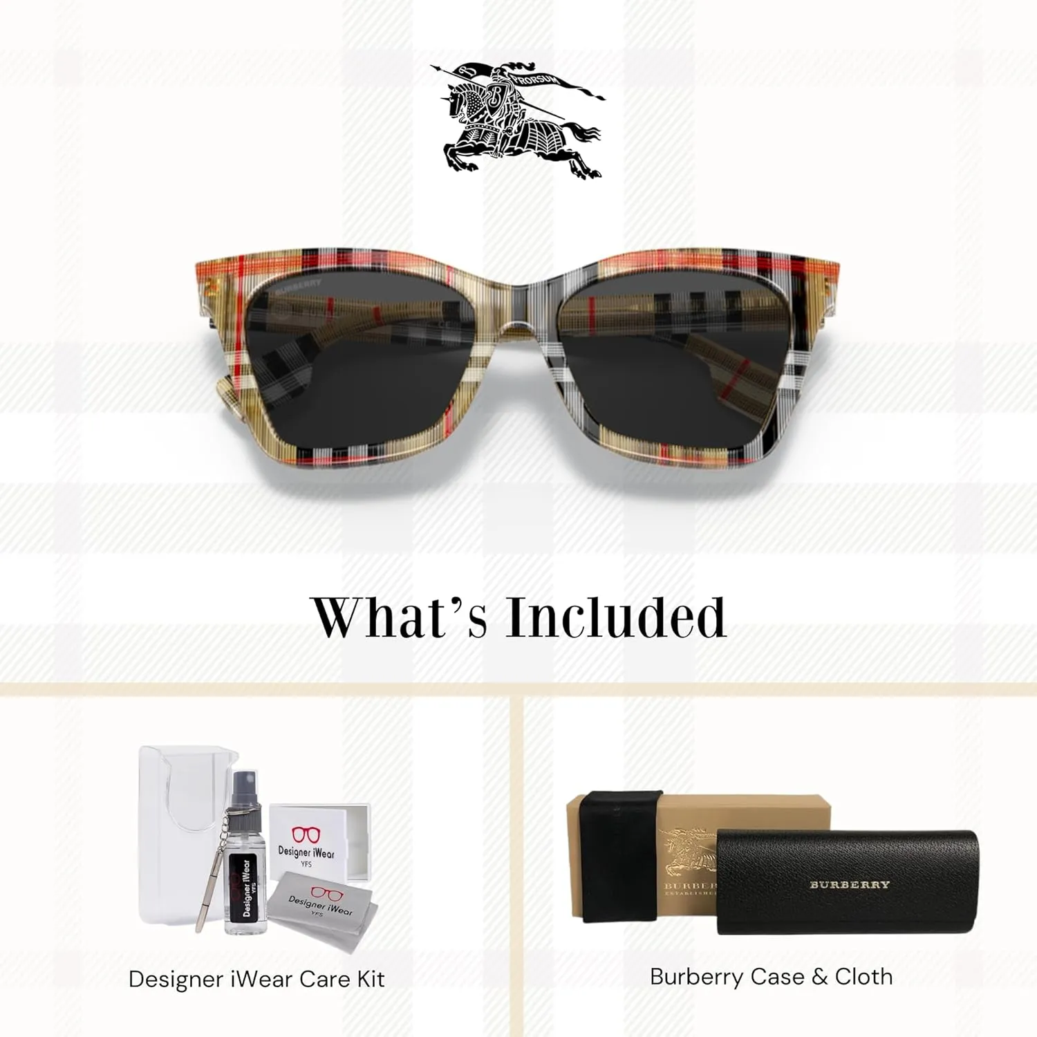 BURBERRY Elsa BE4346 Rectangular Sunglasses For Women   BUNDLE With Designer iWear Eyewear kit