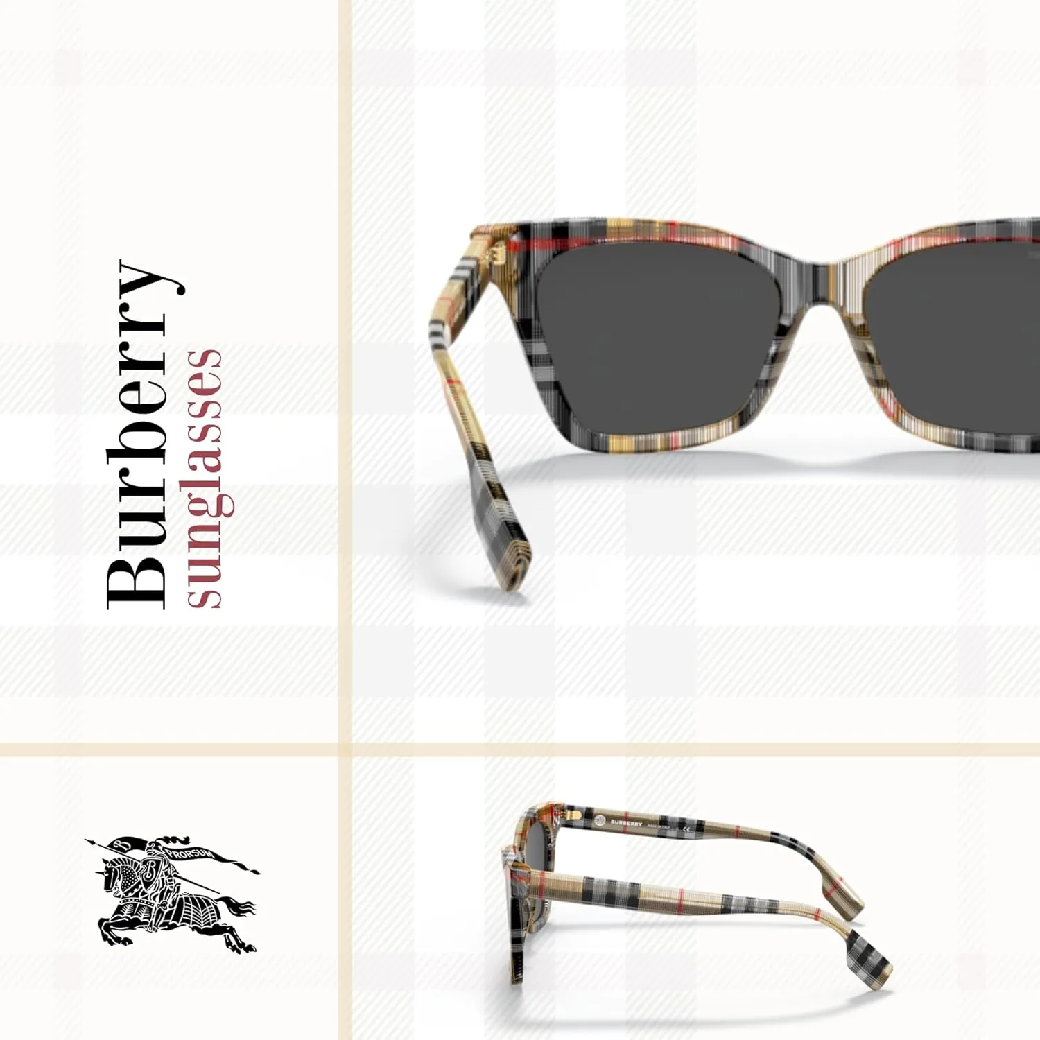 BURBERRY Elsa BE4346 Rectangular Sunglasses For Women   BUNDLE With Designer iWear Eyewear kit