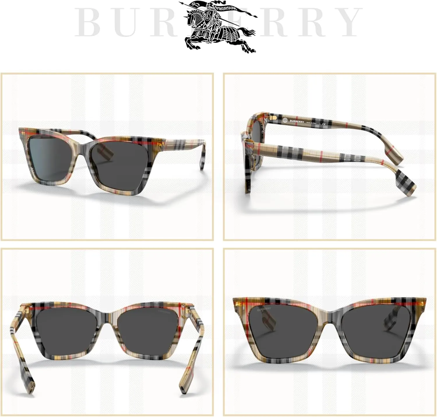 BURBERRY Elsa BE4346 Rectangular Sunglasses For Women   BUNDLE With Designer iWear Eyewear kit