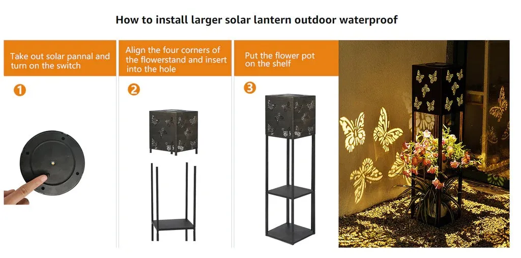 Butterfly Solar Light Flower Plant Stand