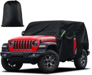 Cab Cover for Jeep Wrangler 2 Door 1987-2025 & Top Off, Migaven Waterproof Jeep Wrangler Rain Covers 2 Door with Driver Door Zipper All Weather Snow Rain UV Protection