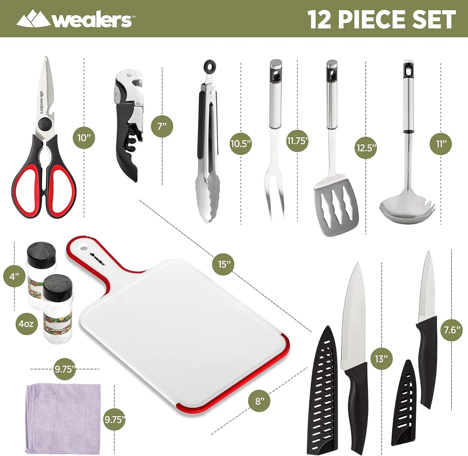 Camp Kitchen Cooking Utensil Set Travel Organizer Grill Accessories Portable Compact Gear for Backpacking BBQ Camping Hiking Travel Cookware Kit Water Resistant Case