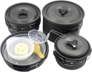 Camping Cooking Set for 4-5 People Picnic Pot Set Portable Picnic Cookware Outdoor Cooking Tools Mesh Bag Storage