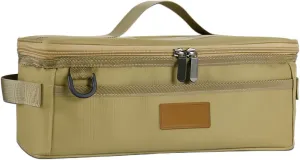 Camping Cutlery Storage Bag, Outdoor Portable Camping Kitchen Cookware Bag, Hanging Cutlery Organizer (Khaki), 31.5*11.5*12cm