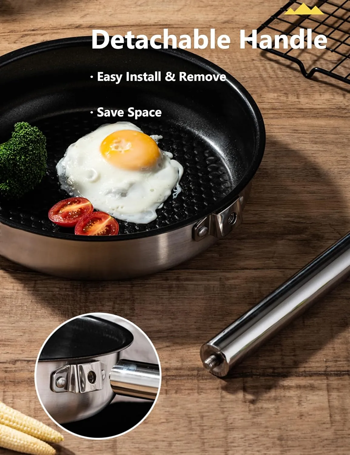 CampPro Camp Cooking Set for 4-8, Stainless Steel Camping Cookware Set, Camping Equipment with Carring Bag, Camping Pots and Pans Set for Campfire Cooking & RV & Backyard Picnic
