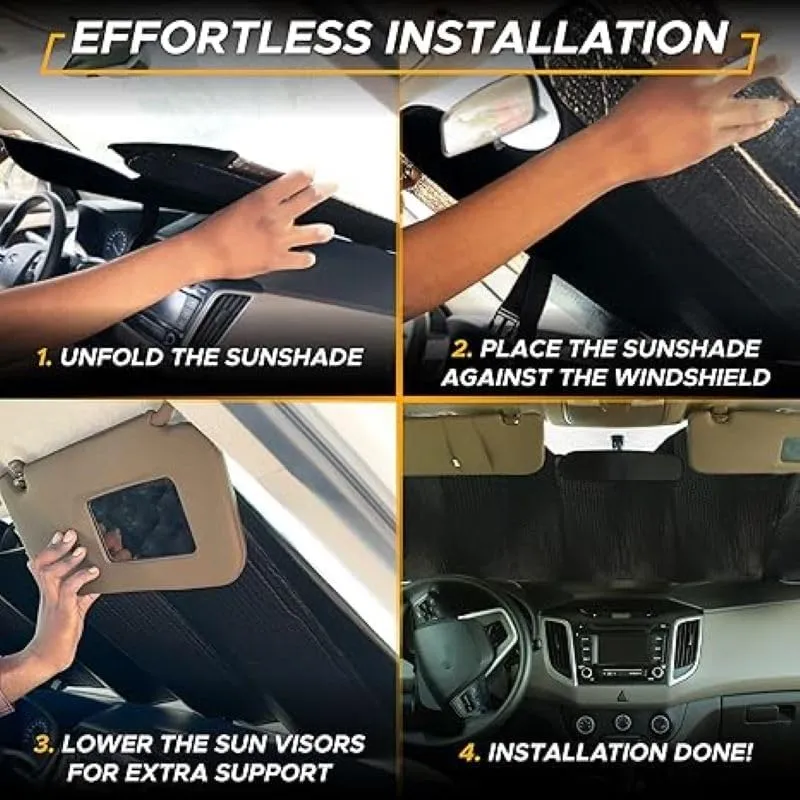 Car Accordion Folding Style Shade for Mazda Biante 2008-2018, Car Windshield Sun Shade, Window Sun Blocker, Blocks UV Rays Sun Visor Protector, Interior Accessories,L