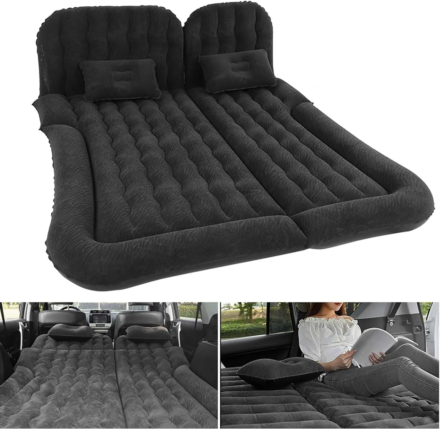 Car Air Mattress for Dodge Durango 2004-2018 2019 2020 2021 2022 2023 2024, Car Mattress Inflatable Bed Portable Foldable with Pillow Camping Travel Car Accessories,Black