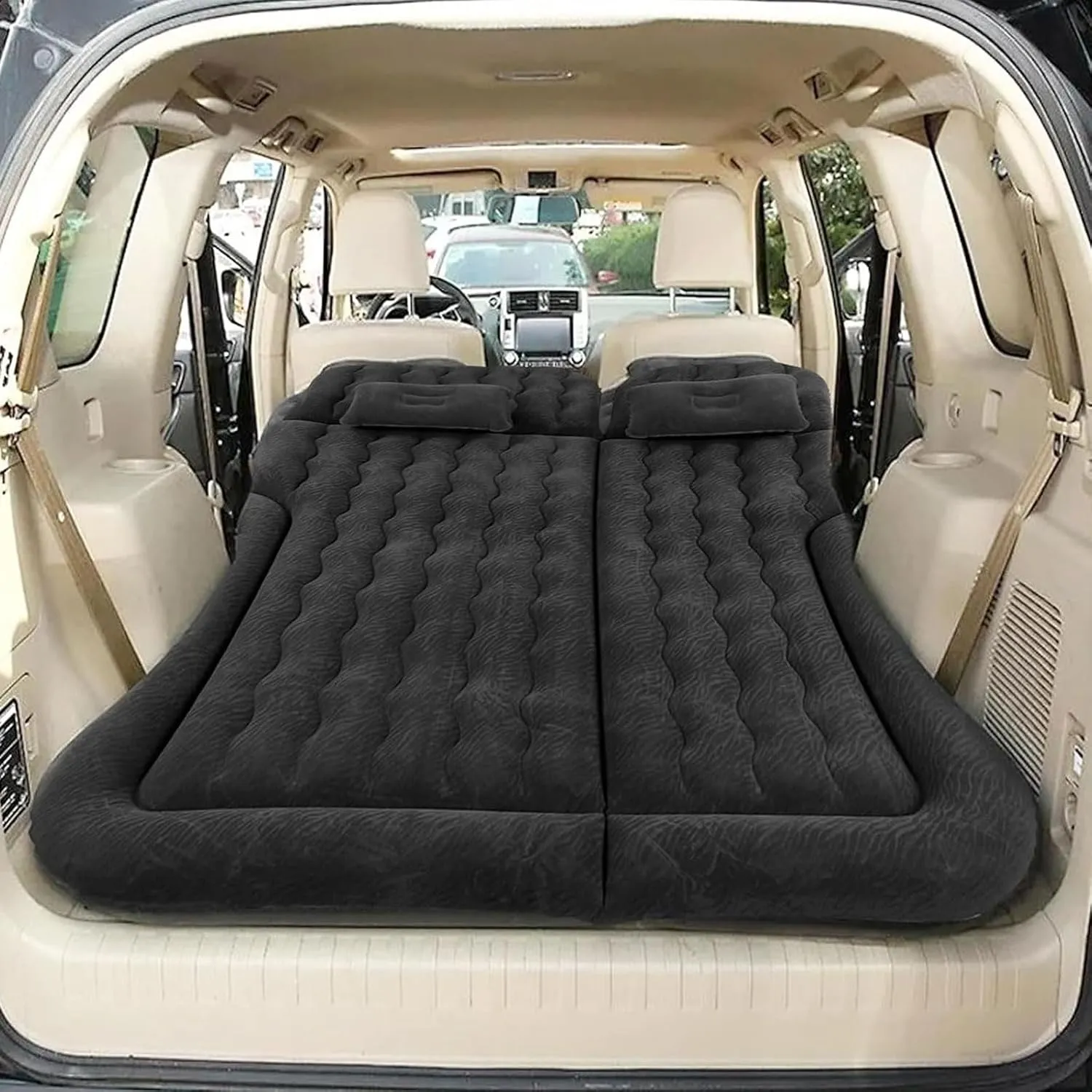 Car Air Mattress for Dodge Durango 2004-2018 2019 2020 2021 2022 2023 2024, Car Mattress Inflatable Bed Portable Foldable with Pillow Camping Travel Car Accessories,Black