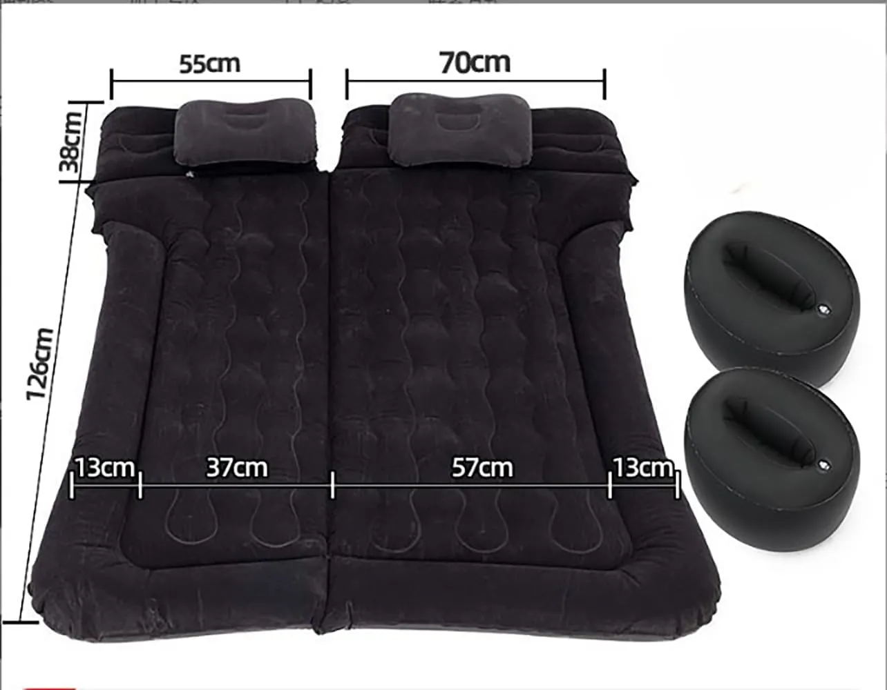 Car Air Mattress for Honda Element 2003-2011, Trunk Rear Seat Inflatable Thickened Flocking Travel Camping Bed, Air Pump 2 Pillows,Black