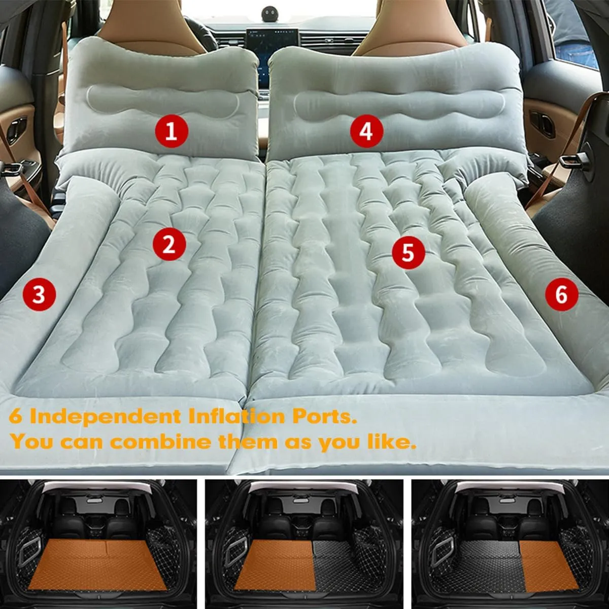 Car Air Mattress for Lexus CT 2011 2012 2013 2014 2015 2016 2017 Back Seat Inflatable Bed Camping Trunk Airbed Sleeping Bed Traveling Foldable Boot Mattress Outdoor,Grey01-C